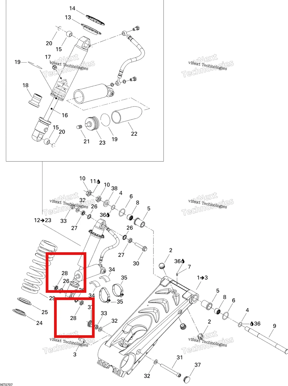 Деталь 706000247 на схеме узла 2007 Can-Am DS 650 X Rear Suspension