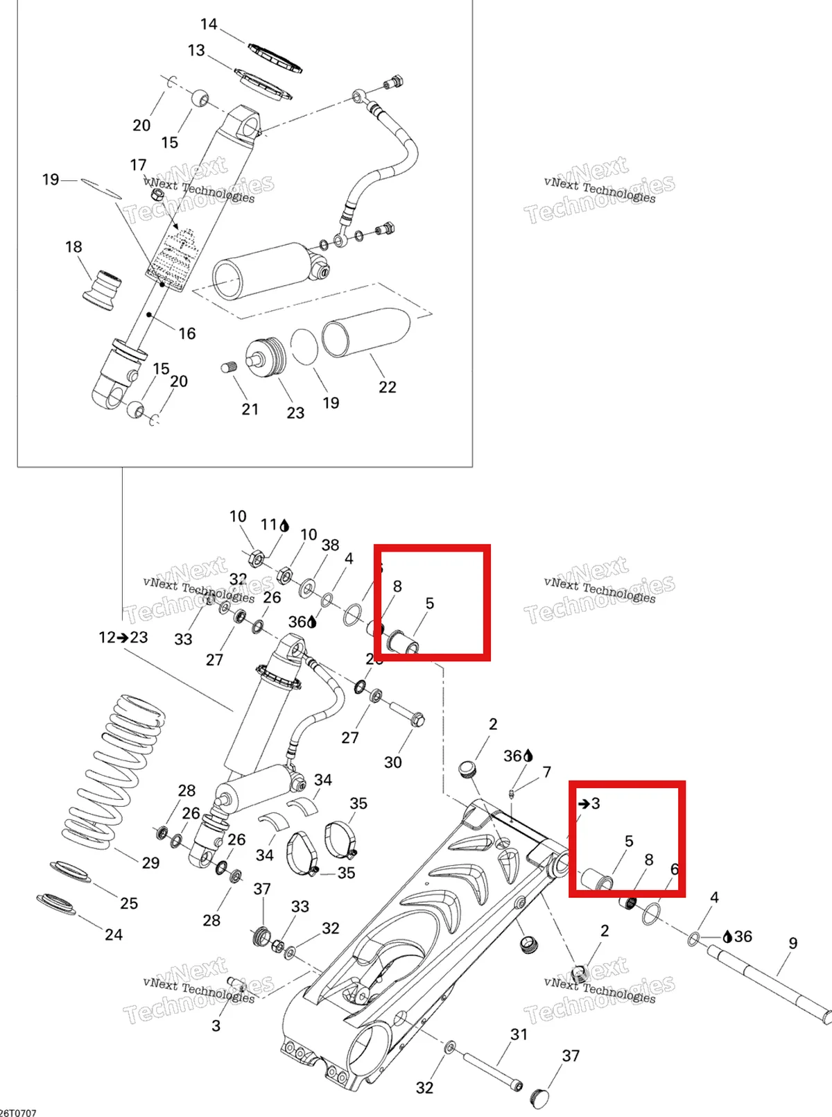 Деталь 706000284 на схеме узла 2007 Can-Am DS 650 X Rear Suspension