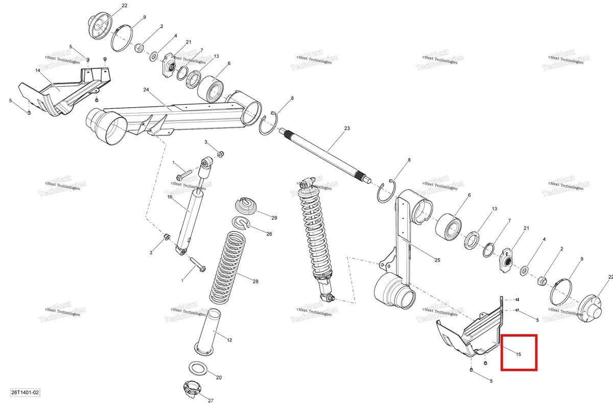 Деталь 706000334 на схеме узла 2014 Can-Am OUTLANDER 400 EFI, STD, XT Rear Suspension