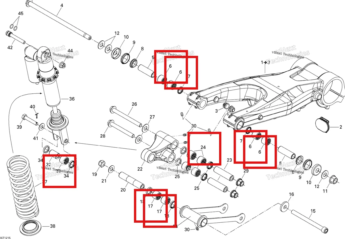 Деталь 706000447 на схеме узла 2015 Can-Am DS 450EFI STD Rear Suspension