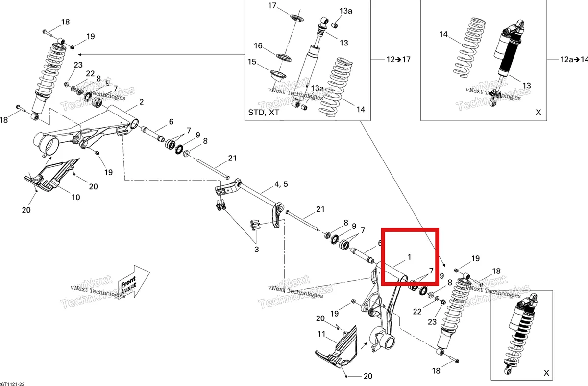 Деталь 706000589 на схеме узла 2011 Can-Am Commander 1000 Rear Suspension