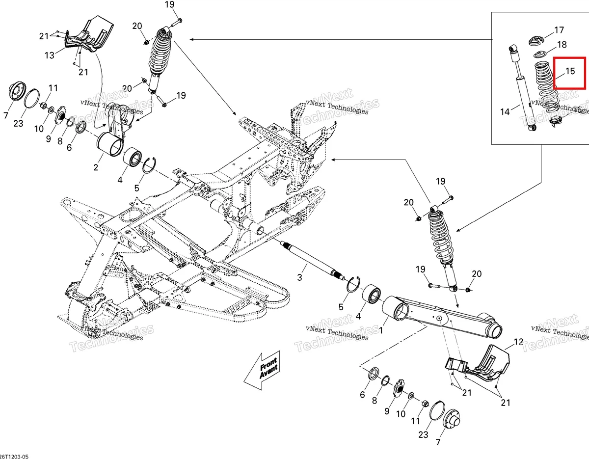 Деталь 706000651 на схеме узла 2012 Can-Am Outlander 500EFI STD & XT Rear Suspension