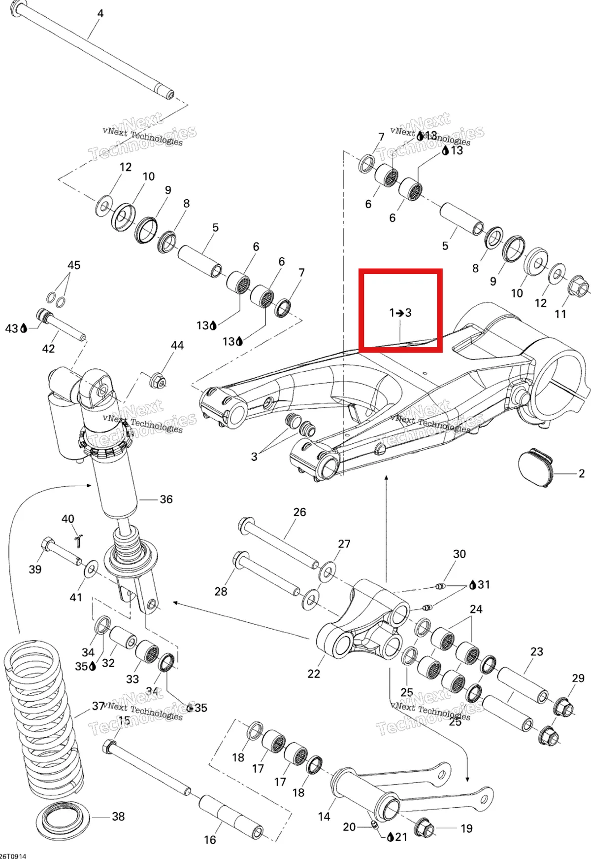 Деталь 706000662 на схеме узла Rear Suspension