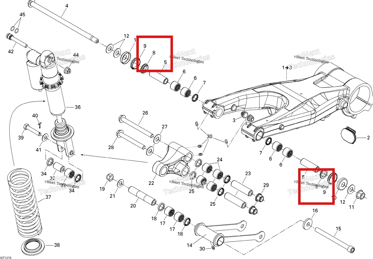 Деталь 706000701 на схеме узла 2015 Can-Am DS 450EFI STD Rear Suspension