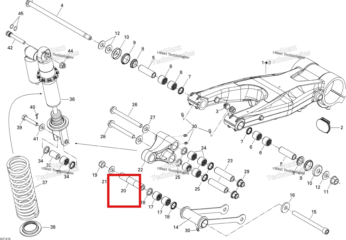 Деталь 706000730 на схеме узла 2015 Can-Am DS 450EFI STD Rear Suspension