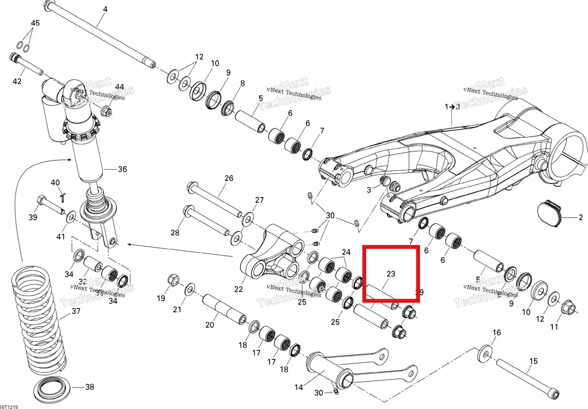 Деталь 706000731 на схеме узла 2015 Can-Am DS 450EFI STD Rear Suspension
