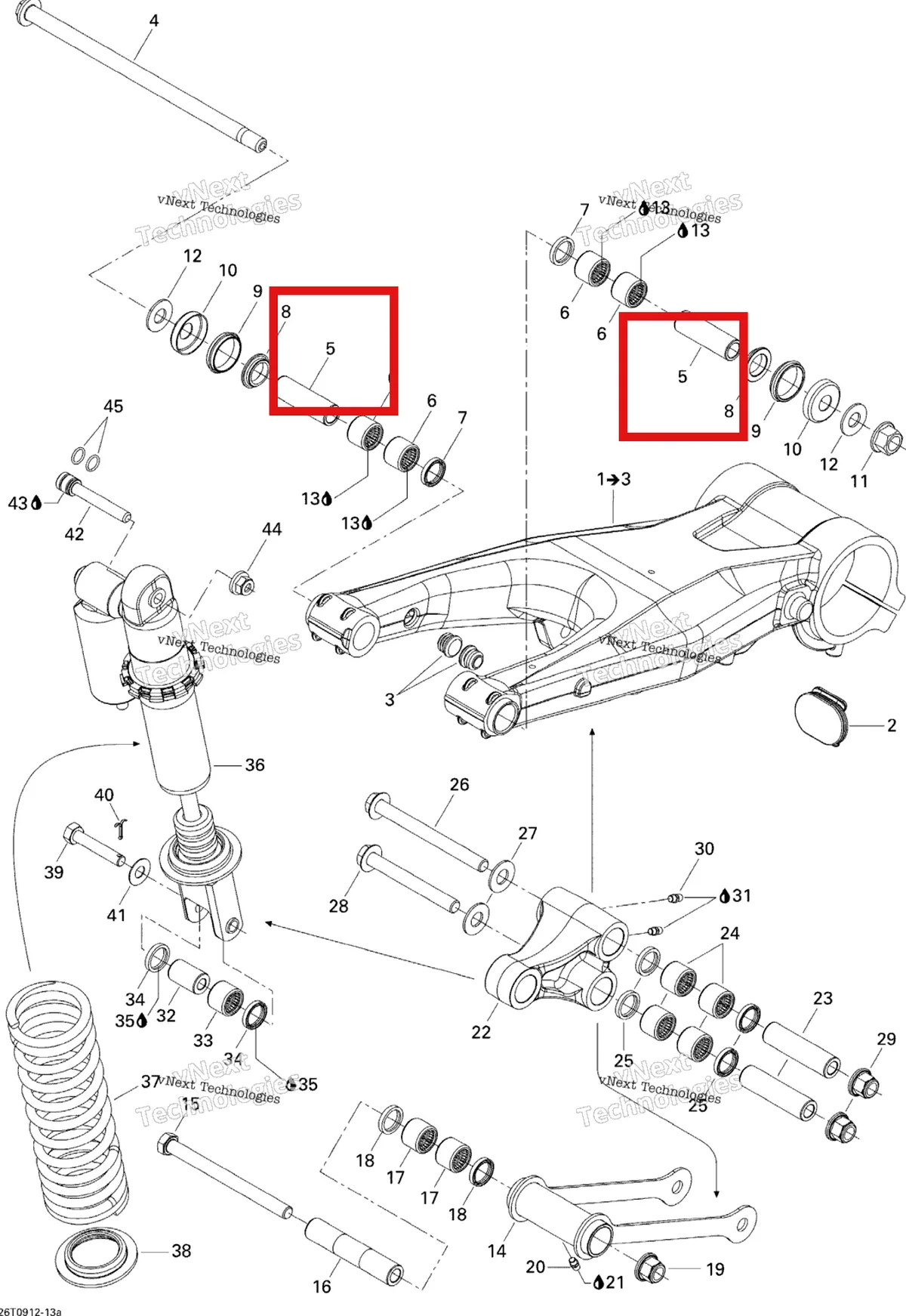 Деталь 706000732 на схеме узла 2009 Can-Am DS 450 EFI Rear Suspension