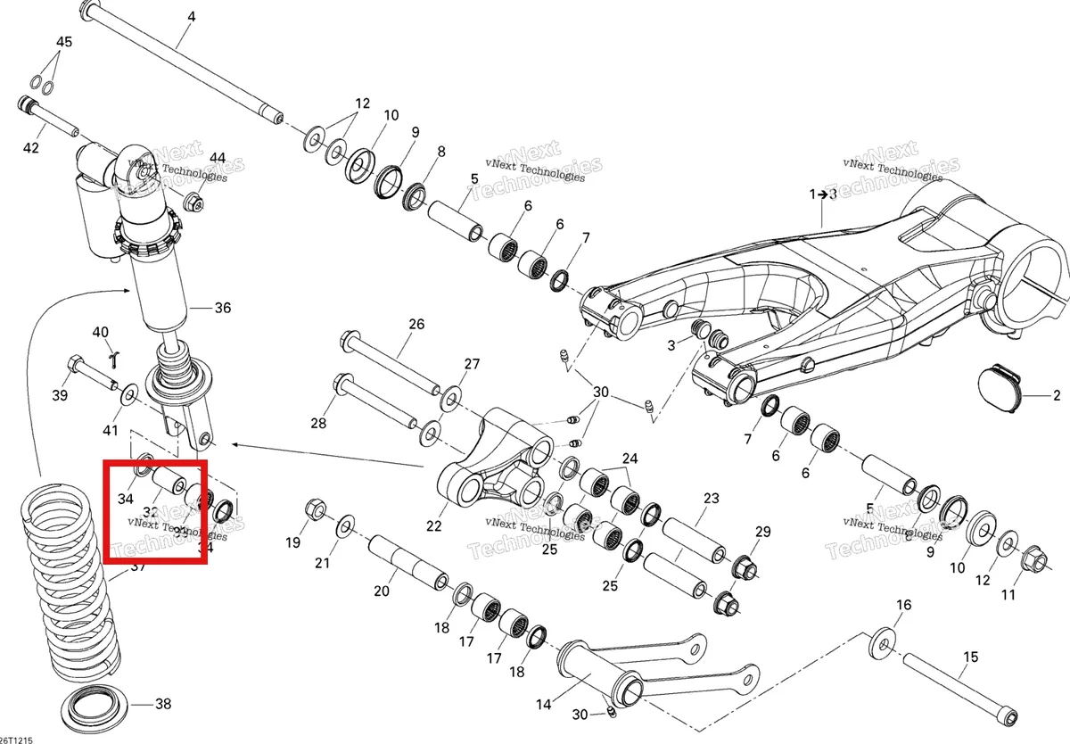 Деталь 706000733 на схеме узла 2015 Can-Am DS 450EFI STD Rear Suspension