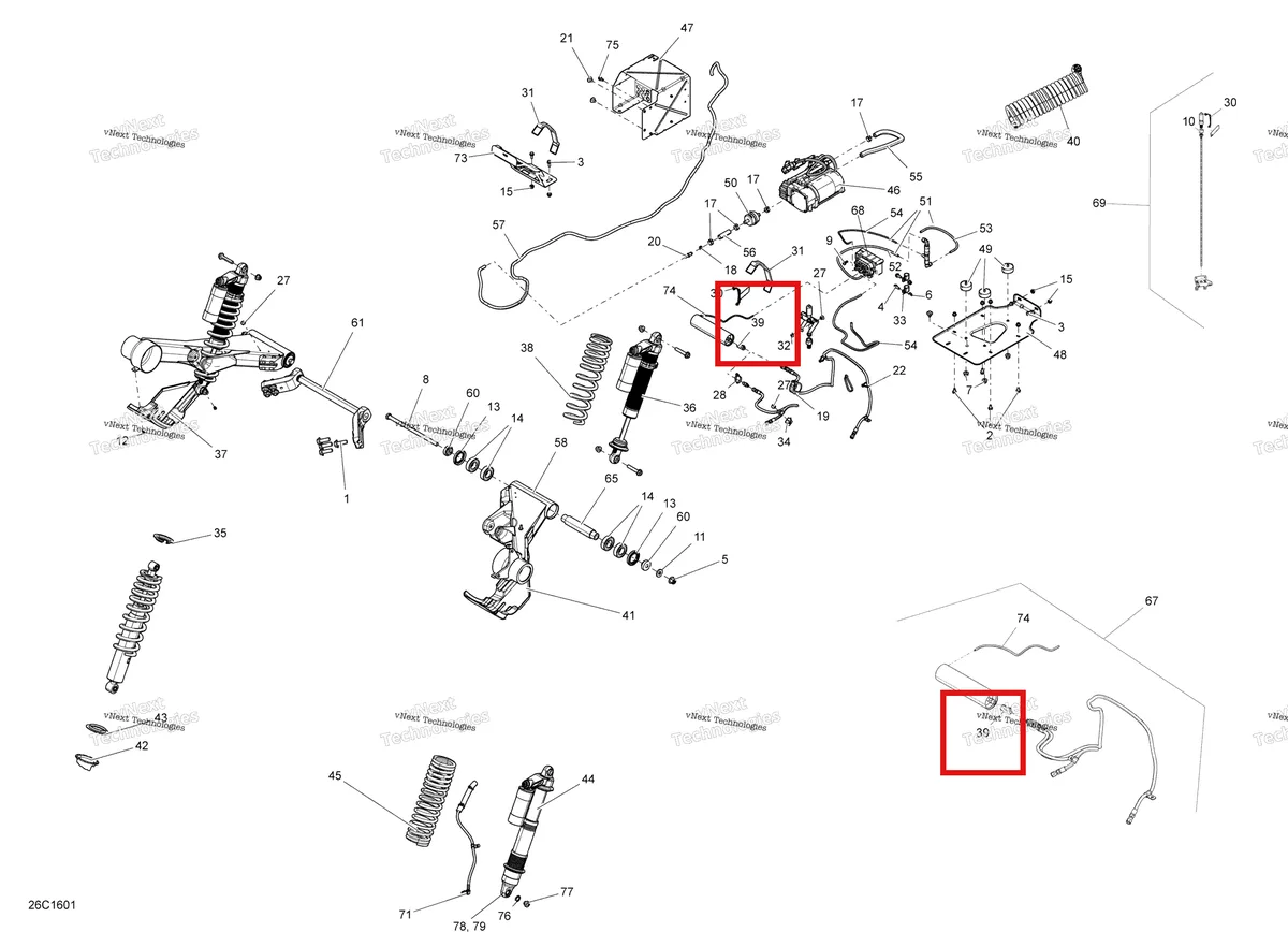 Деталь 706000806 на схеме узла 2016 Can-Am Commander - Commander MAX Rear Suspension