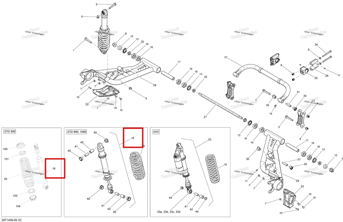 Деталь 706000864 на схеме узла 2014 Can-Am RENEGADE 1000 EFI STD, XXC Rear Suspension