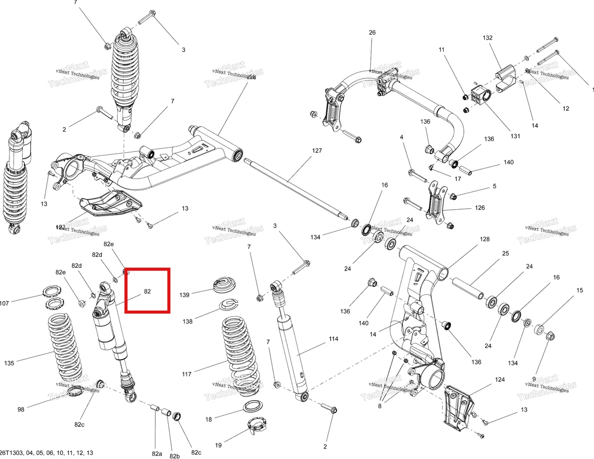 Деталь 706000868 на схеме узла 2013 Can-Am OUTLANDER MAX 1000EFI, DPS, XT & XT-P Rear Suspension