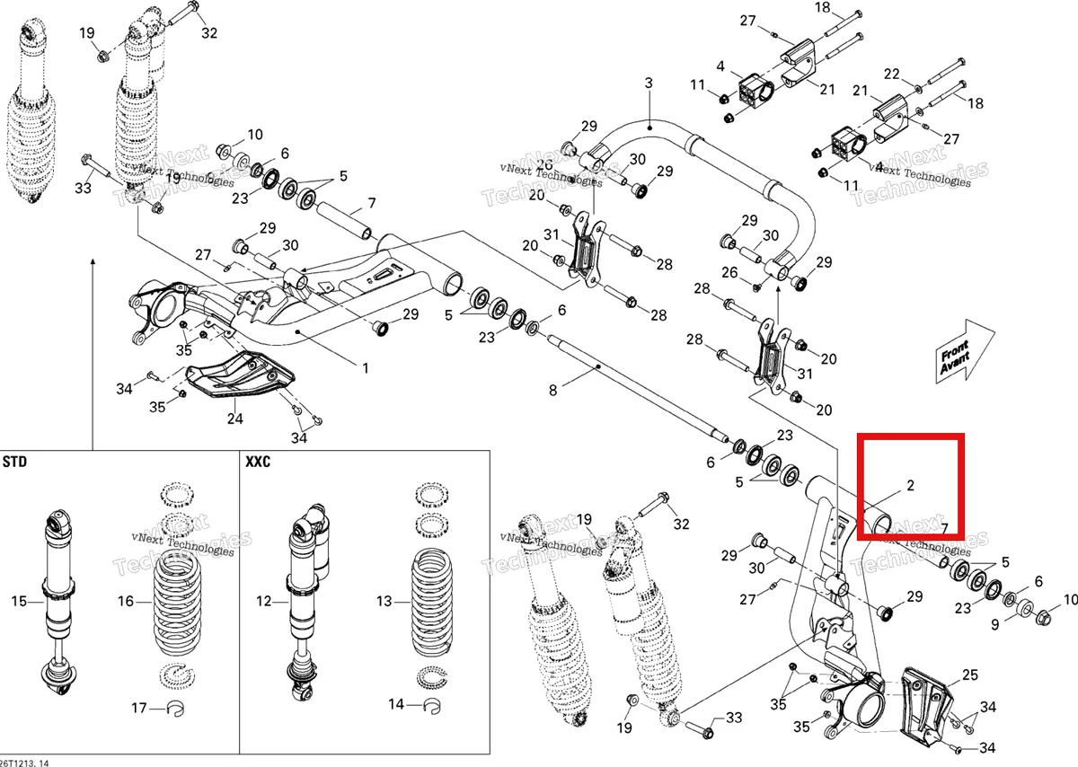 Деталь 706000878 на схеме узла 2012 Can-Am Renegade STD, XXC, 1000 EFI Rear Suspension