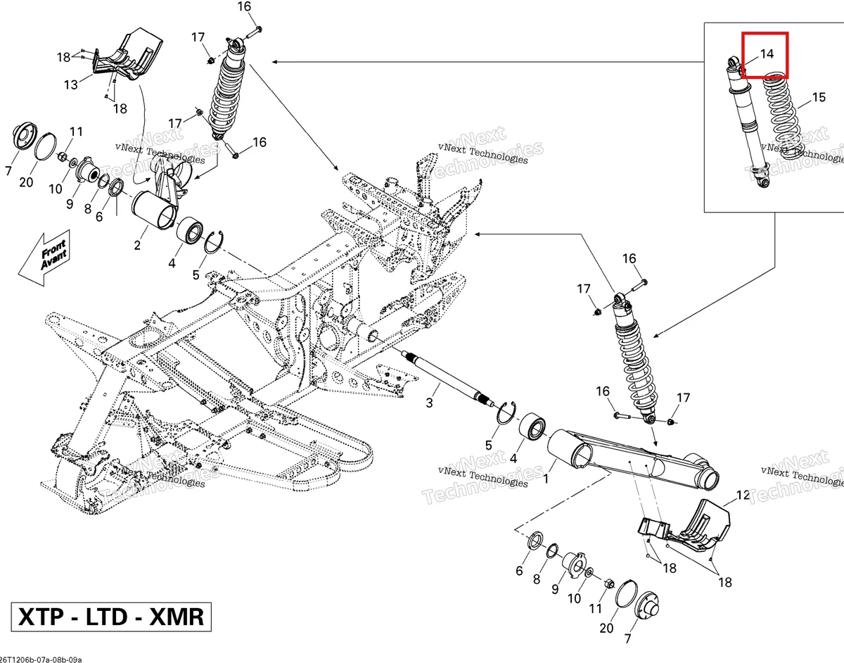 Деталь 706001000 на схеме узла 2012 Can-Am Outlander 800REFI Xmr Rear Suspension #2