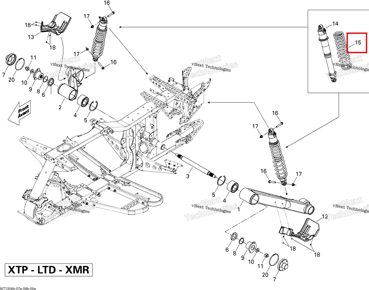 Деталь 706001056 на схеме узла 2012 Can-Am Outlander 800REFI Xmr Rear Suspension #2