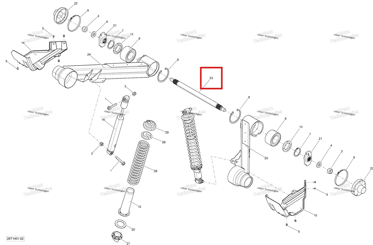 Деталь 706001077 на схеме узла 2014 Can-Am OUTLANDER 400 EFI, STD, XT Rear Suspension