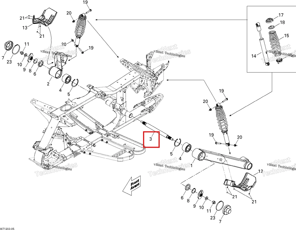 Деталь 706001078 на схеме узла 2012 Can-Am Outlander 500EFI STD & XT Rear Suspension