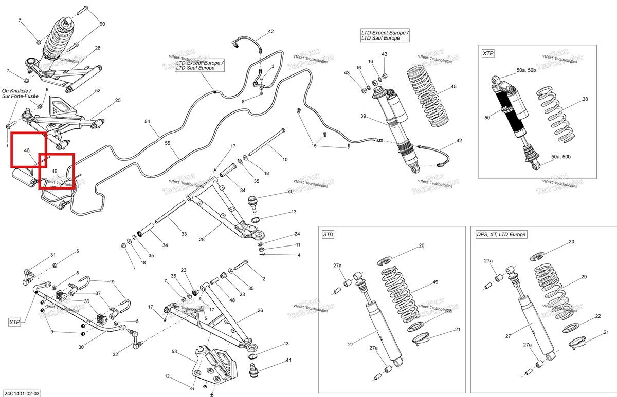 Деталь 706001143 на схеме узла 2014 Can-Am COMMANDER 1000, LTD Front Suspension