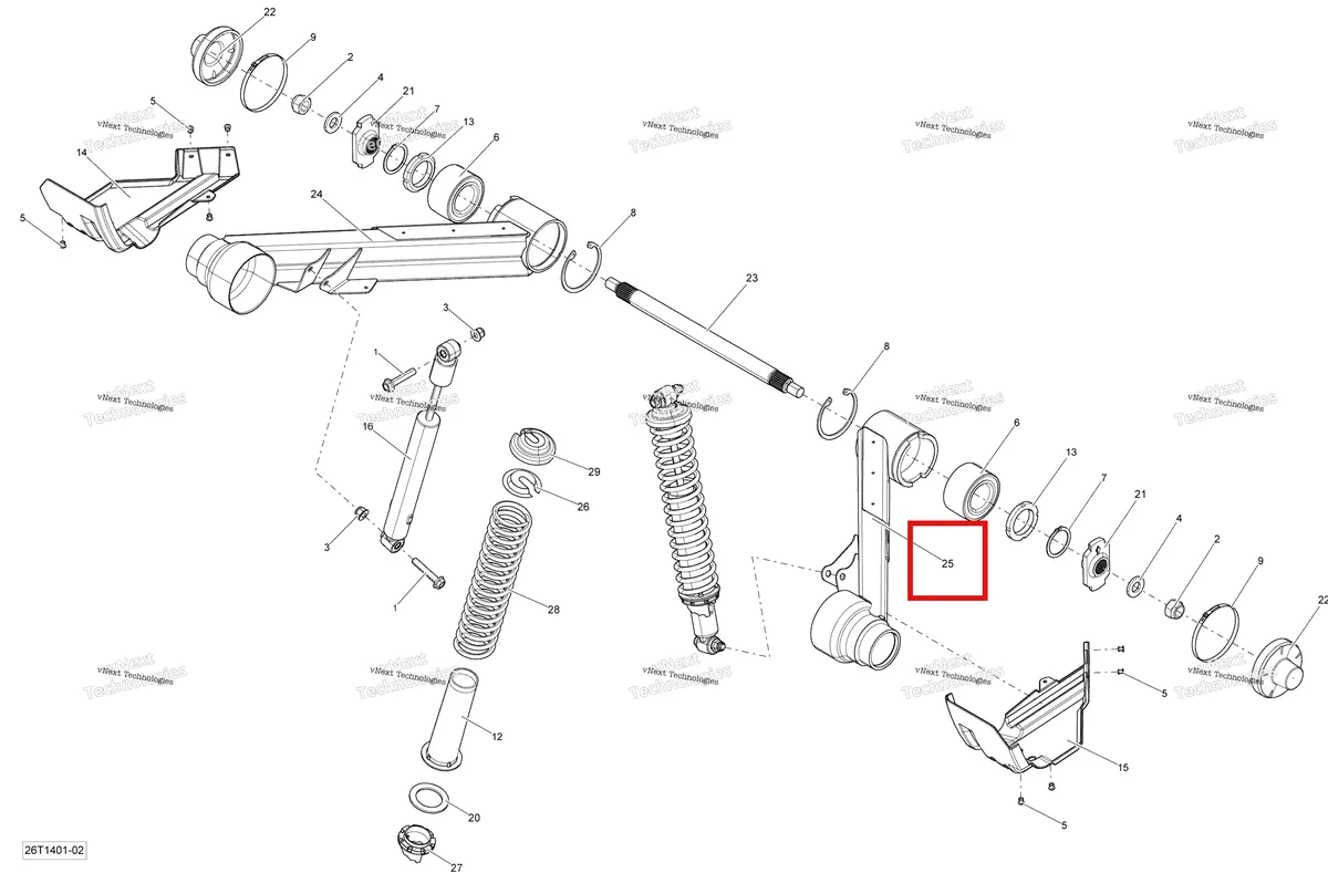 Деталь 706001186 на схеме узла 2014 Can-Am OUTLANDER 400 EFI, STD, XT Rear Suspension