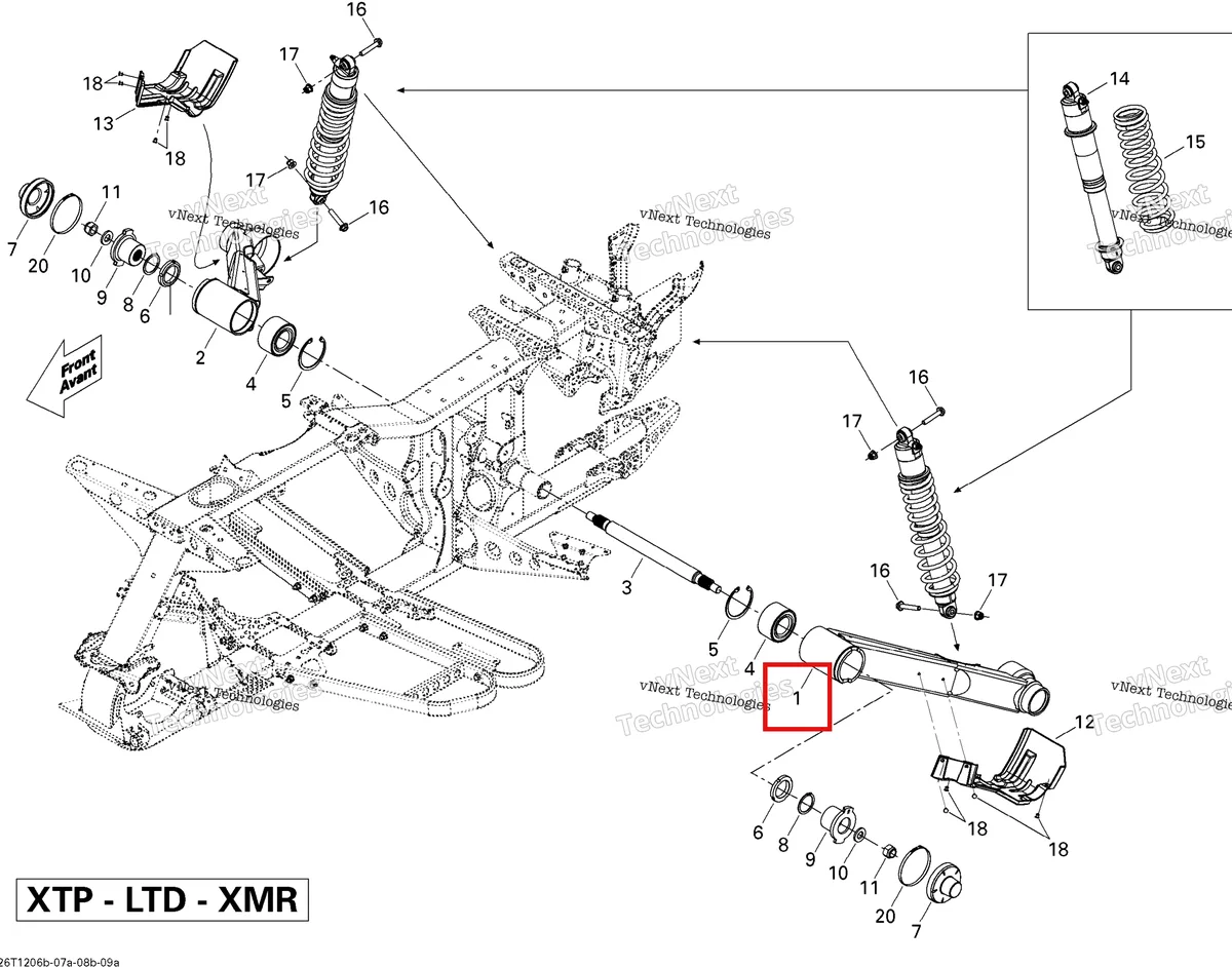 Деталь 706001188 на схеме узла 2012 Can-Am Outlander 800REFI Xmr Rear Suspension #2