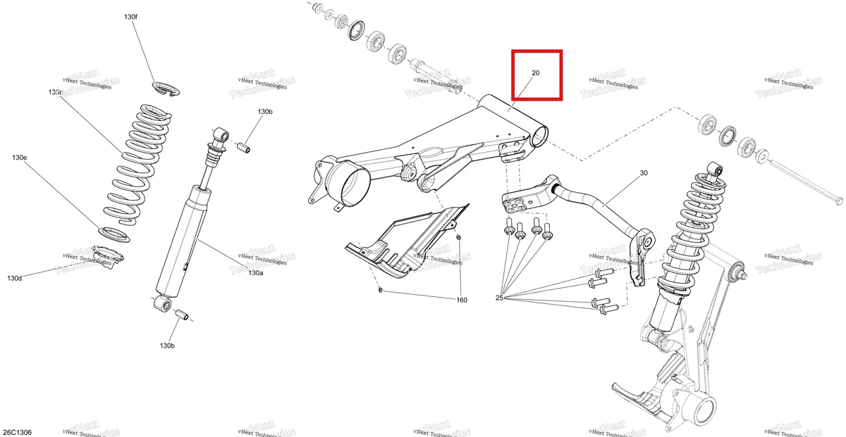 Деталь 706001193 на схеме узла STD, XT, LSV Rear Suspension