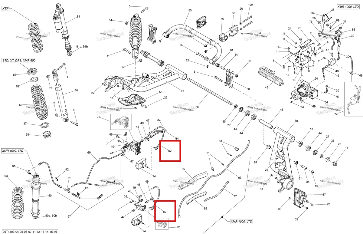 Деталь 706001216 на схеме узла 2014 Can-Am OUTLANDER MAX 1000EFI LTD Rear Suspension