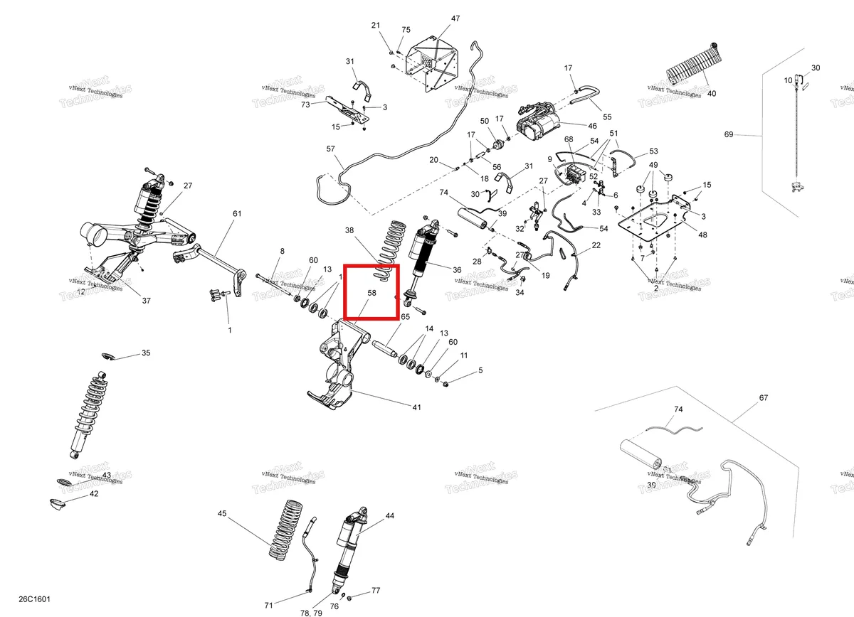 Деталь 706001319 на схеме узла 2016 Can-Am Commander - Commander MAX Rear Suspension