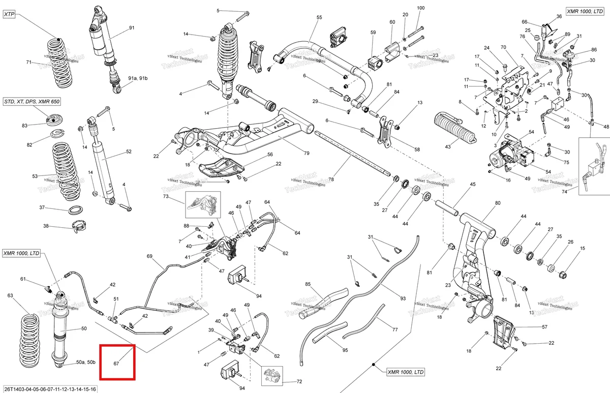Деталь 706001341 на схеме узла 2014 Can-Am OUTLANDER MAX 1000EFI LTD Rear Suspension