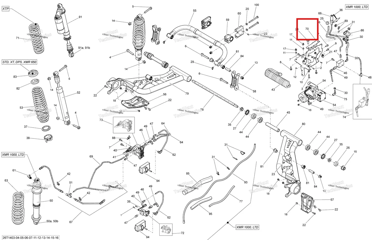 Деталь 706001351 на схеме узла 2014 Can-Am OUTLANDER MAX 1000EFI LTD Rear Suspension