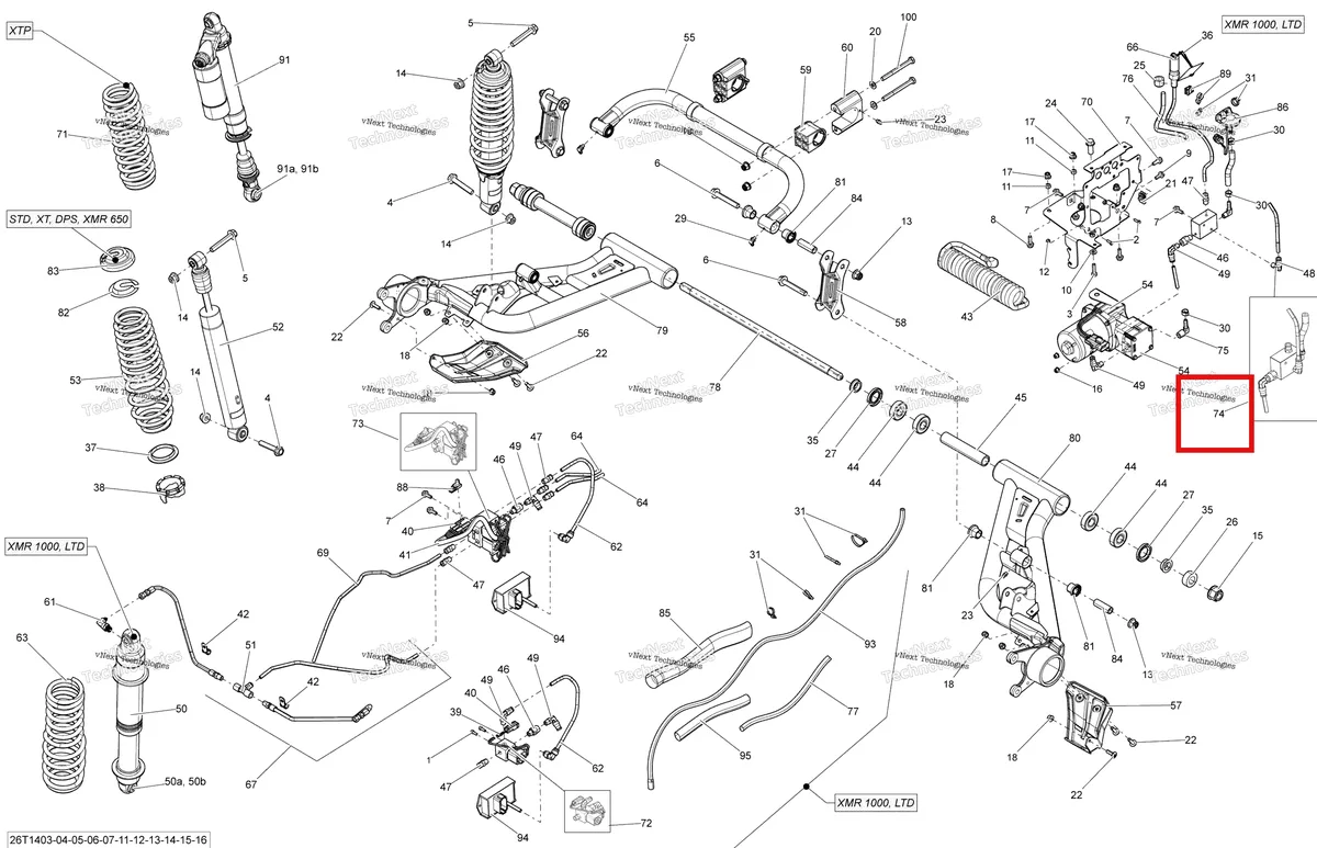 Деталь 706001388 на схеме узла 2014 Can-Am OUTLANDER MAX 1000EFI LTD Rear Suspension