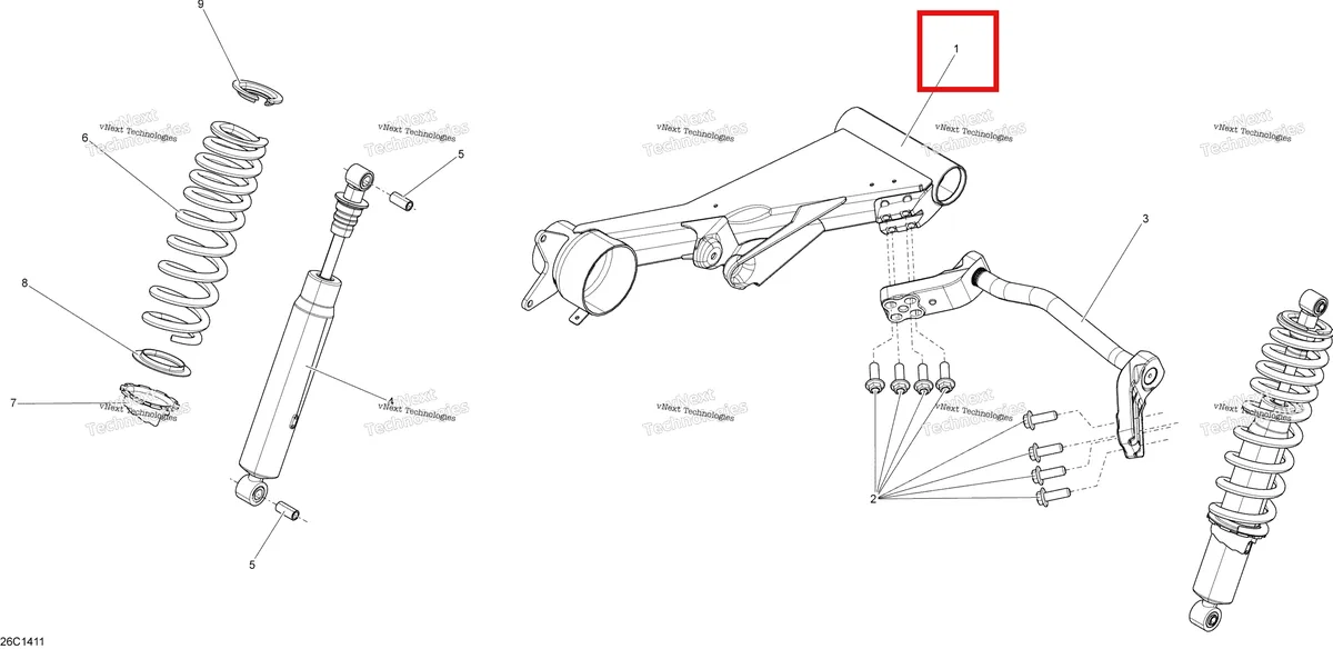 Деталь 706001416 на схеме узла Rear Suspension