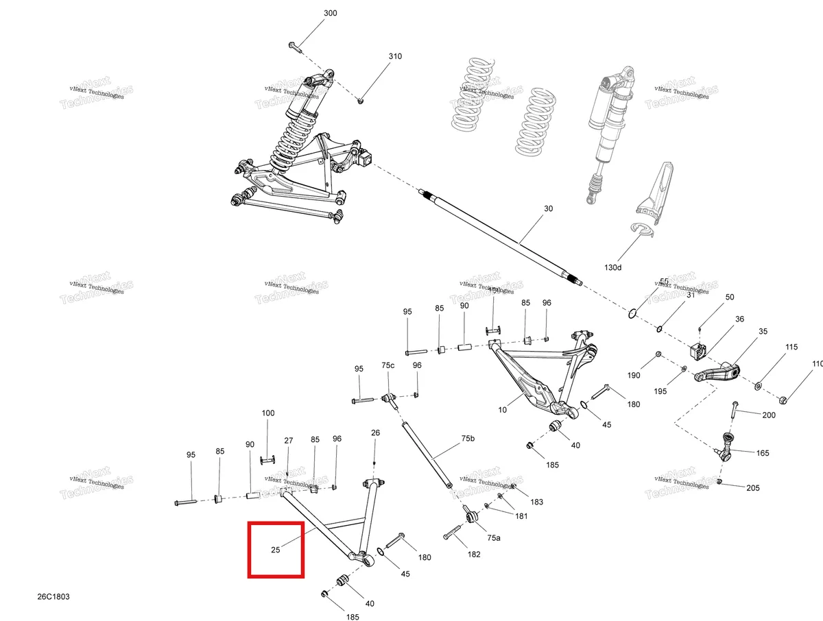 Деталь 706001485 на схеме узла 2018 Can-Am MAVERICK Rear Suspension Maverick