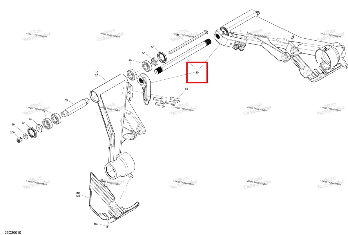 Деталь 706001500 на схеме узла 2020 Can-Am Commander 1000R EFI Rear Suspension