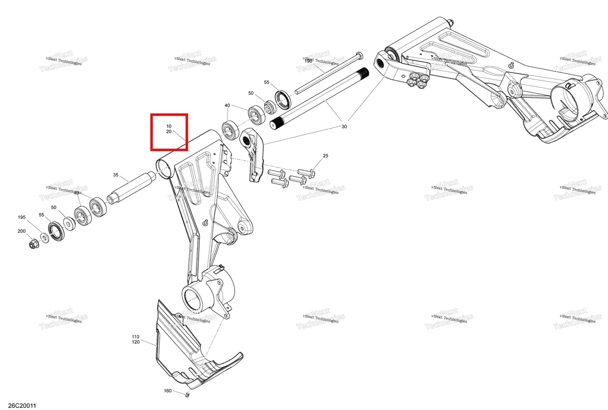 Деталь 706001514 на схеме узла 2020 Can-Am Commander MAX 800R EFI Rear Suspension