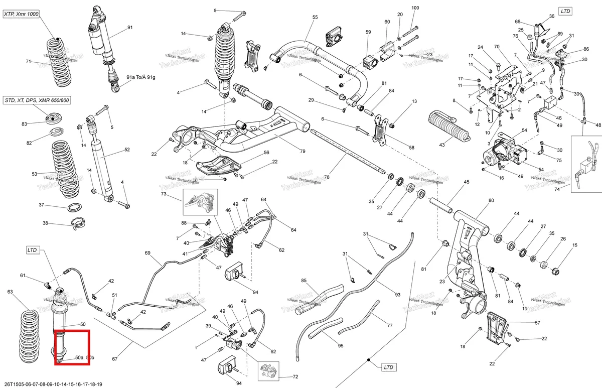 Деталь 706001518 на схеме узла 2015 Can-Am OUTLANDER 650 EFI XMR Rear Suspension