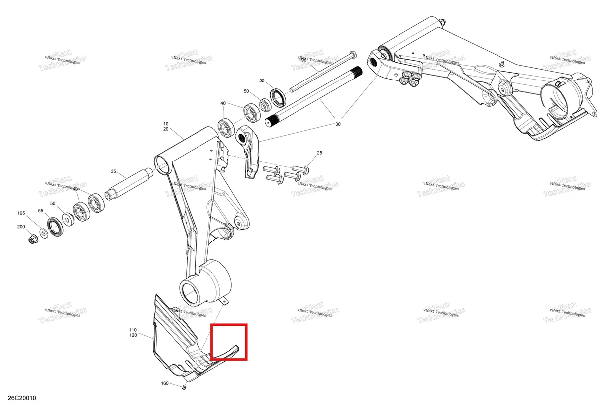 Деталь 706001529 на схеме узла 2020 Can-Am Commander 800R EFI Rear Suspension