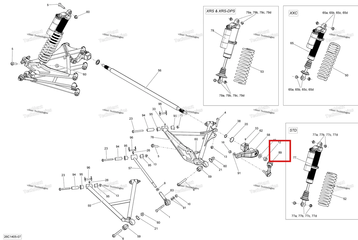 Деталь 706001556 на схеме узла 2014 Can-Am MAVERICK 1000, STD, XRS, XRS-DPS Rear Suspension