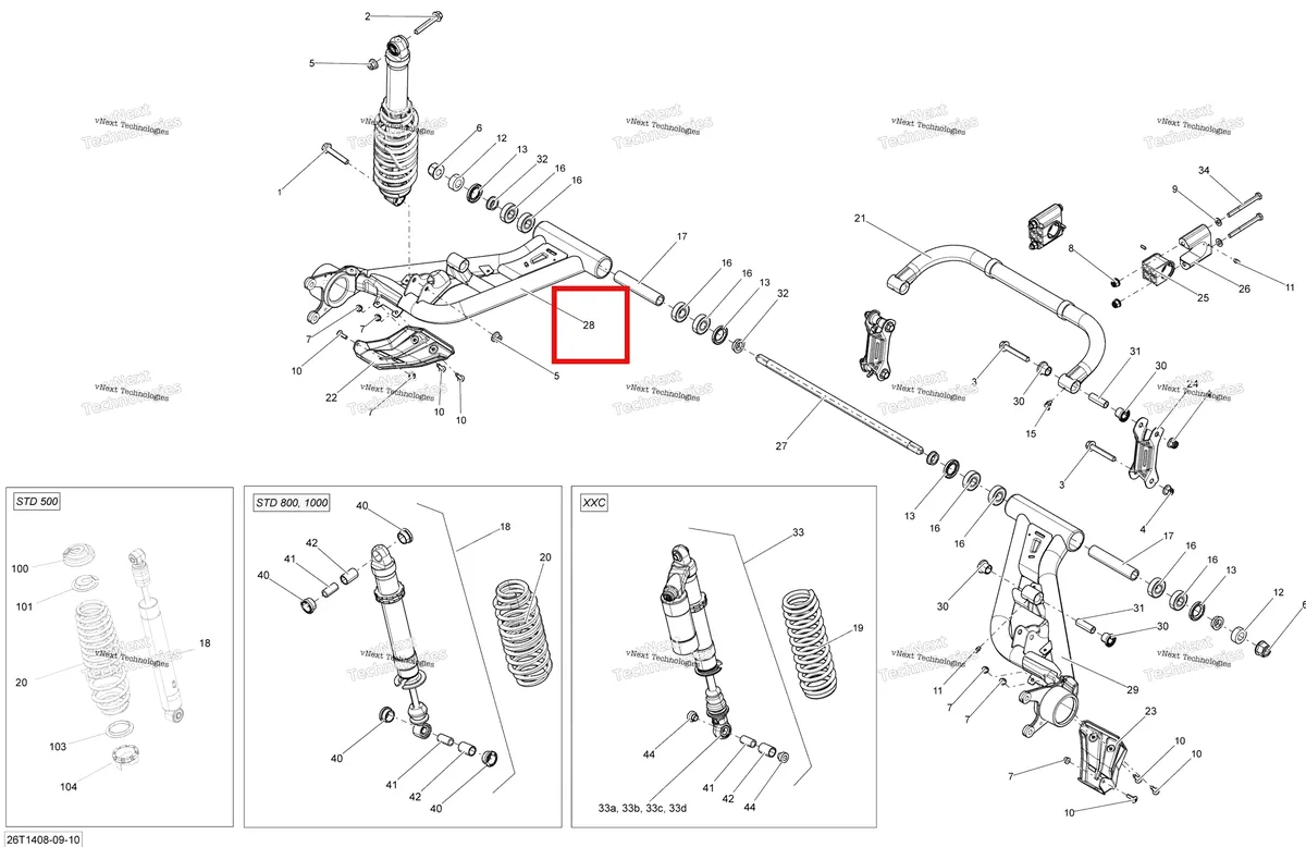 Деталь 706001598 на схеме узла 2014 Can-Am RENEGADE 1000 EFI STD, XXC Rear Suspension