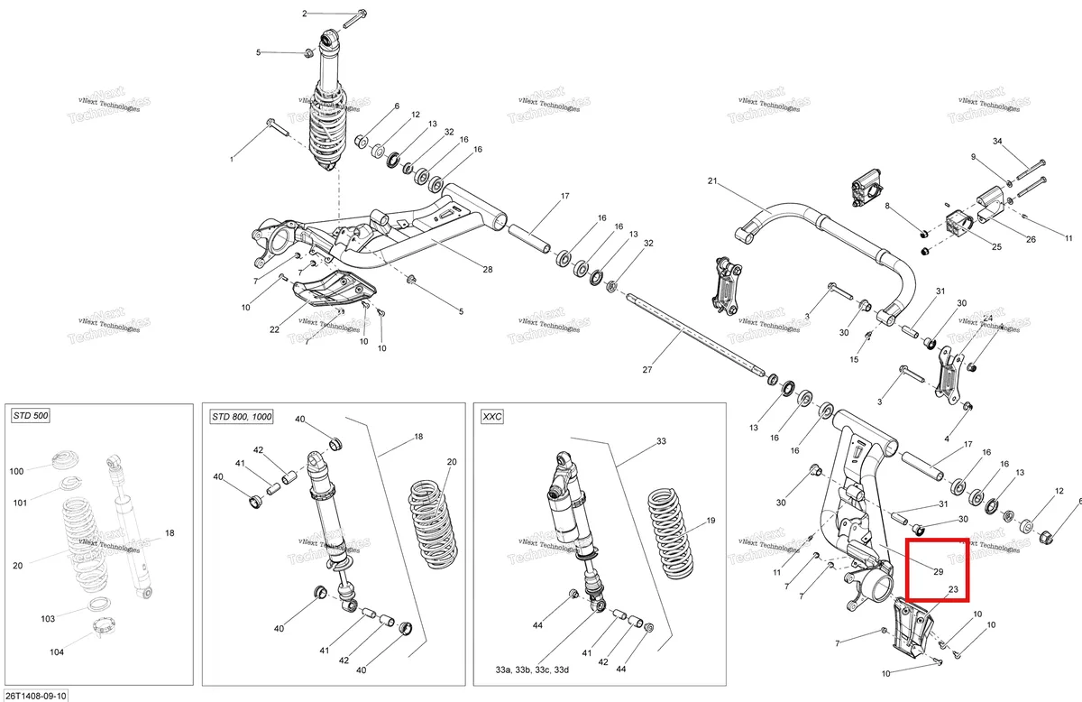 Деталь 706001599 на схеме узла 2014 Can-Am RENEGADE 1000 EFI STD, XXC Rear Suspension