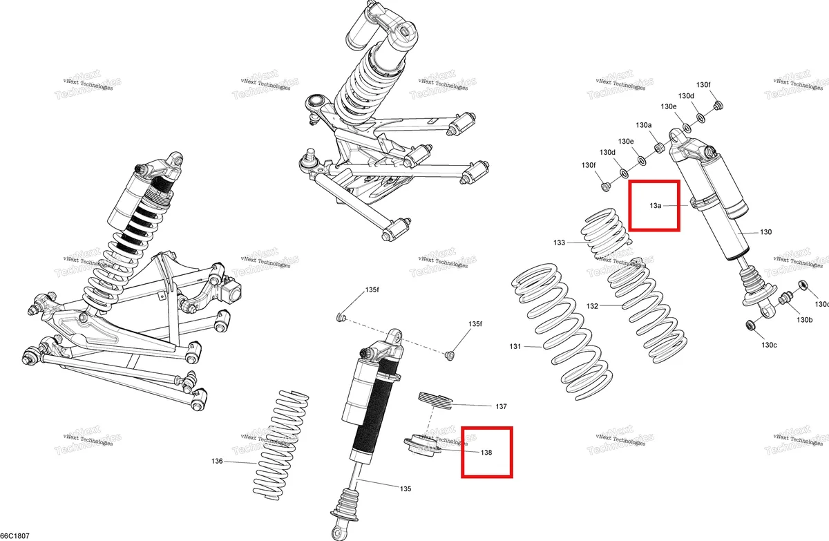 Деталь 706001710 на схеме узла 2018 Can-Am MAVERICK MAX Shocks Maverick Max - Package Xmr