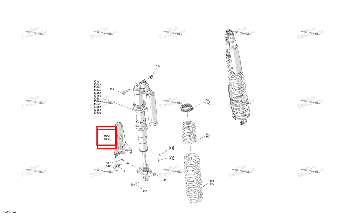 Деталь 706001714 на схеме узла 2021 Can-Am Maverick Turbo R - DS - CE Suspension - Rear Shocks