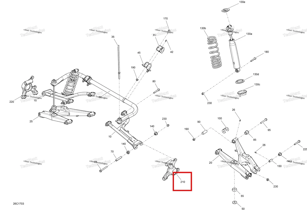 Деталь 706001793 на схеме узла 2017 Can-Am TRAXTER HD5 Rear Suspension