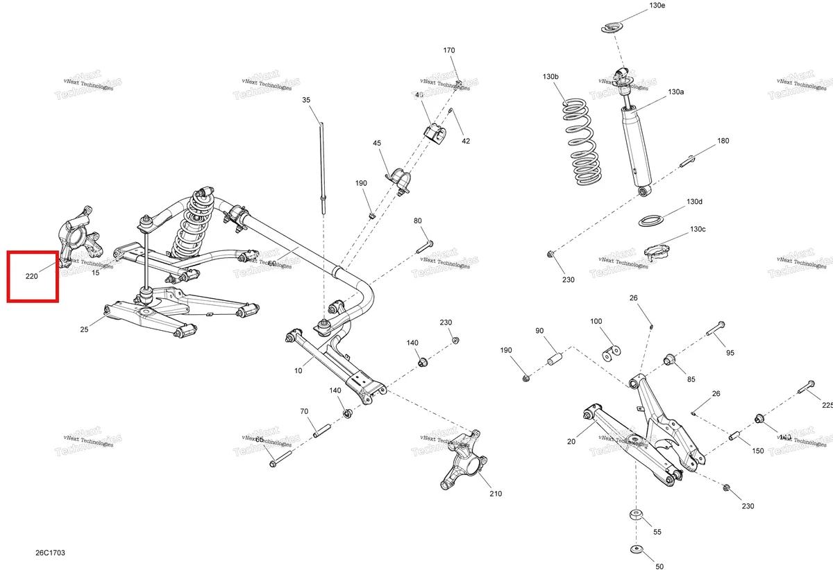 Деталь 706001795 на схеме узла 2017 Can-Am TRAXTER HD5 Rear Suspension