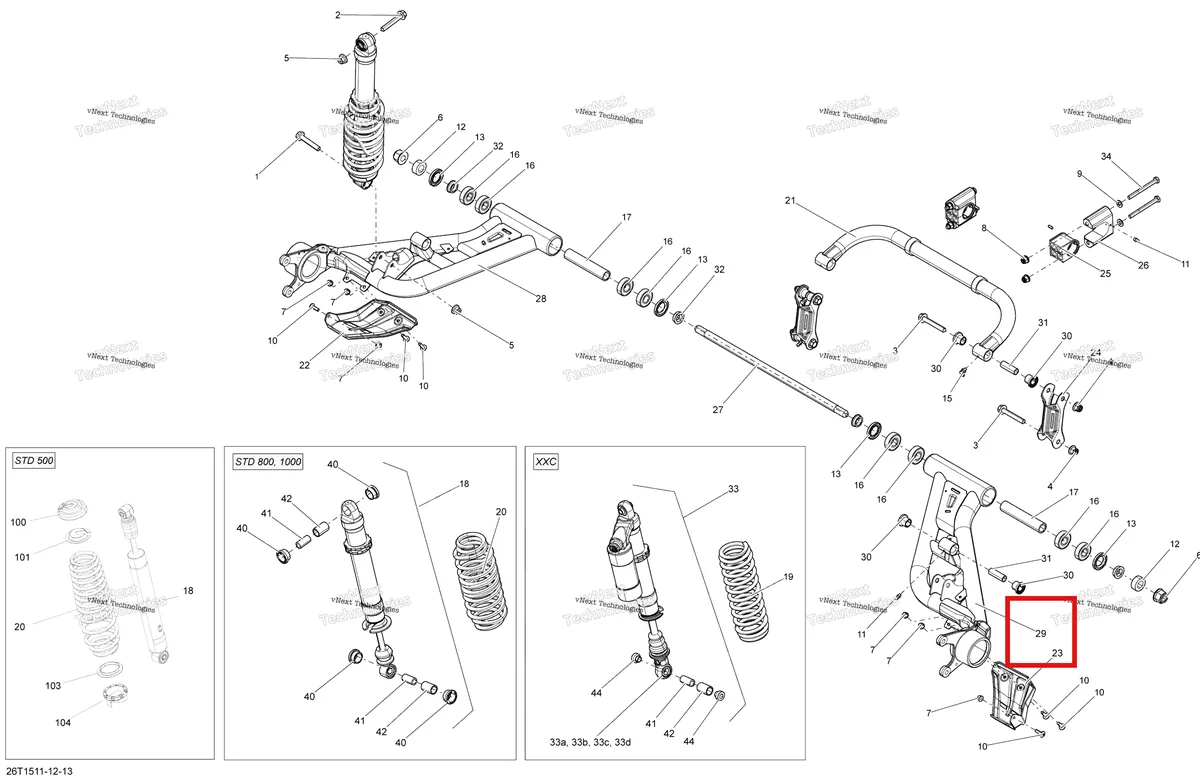 Деталь 706001869 на схеме узла 2015 Can-Am RENEGADE 1000 EFI Rear Suspension