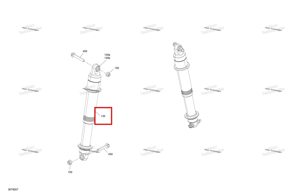 Деталь 706001904 на схеме узла 2018 Can-Am RENEGADE - 4X4 - XMR - 570 EFI - 4TJA - Can-Am Red Suspension - Rear Shocks