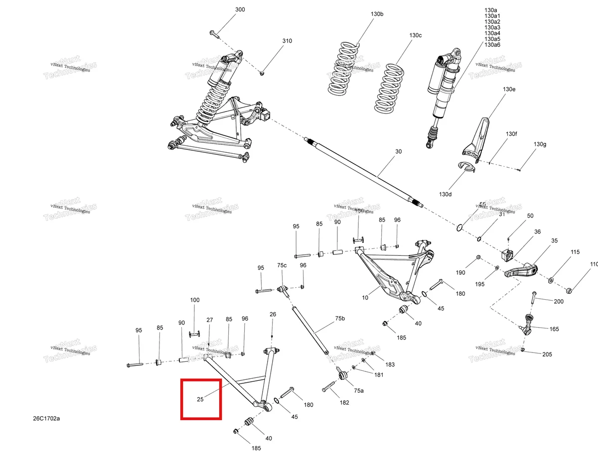 Деталь 706001936 на схеме узла 2017 Can-Am Maverick Rear Suspension - All Models