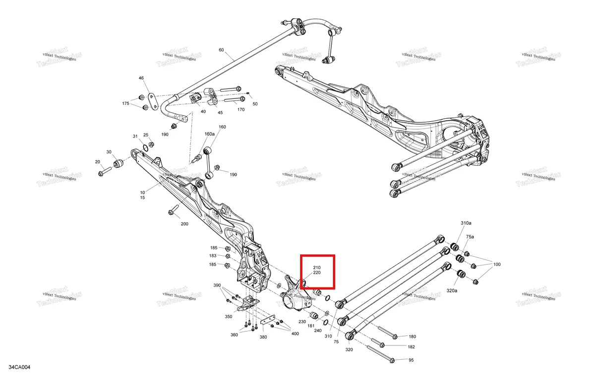 Деталь 706001961 на схеме узла 2021 Can-Am Maverick Turbo RR - XRS - CE Suspension - Rear - Without Smart-Shox