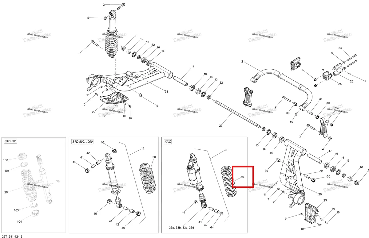 Деталь 706002035 на схеме узла 2015 Can-Am RENEGADE 1000 EFI Rear Suspension