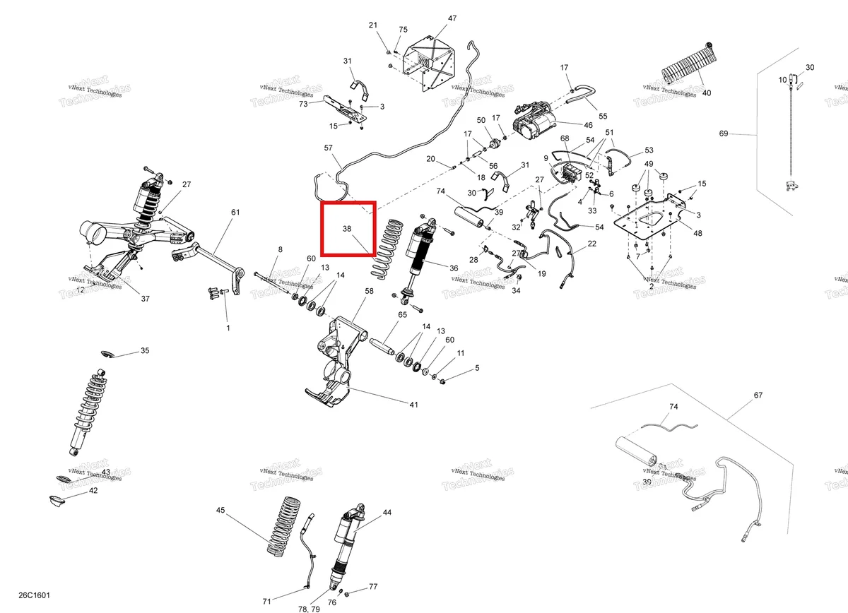 Деталь 706002143 на схеме узла 2016 Can-Am Commander - Commander MAX Rear Suspension