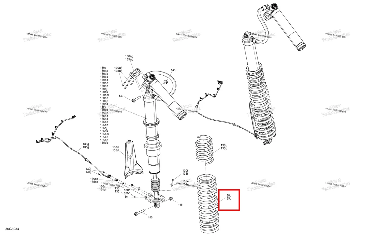 Деталь 706002235 на схеме узла 2021 Can-Am Maverick Turbo RR - XRS - CE Suspension - Rear Shocks