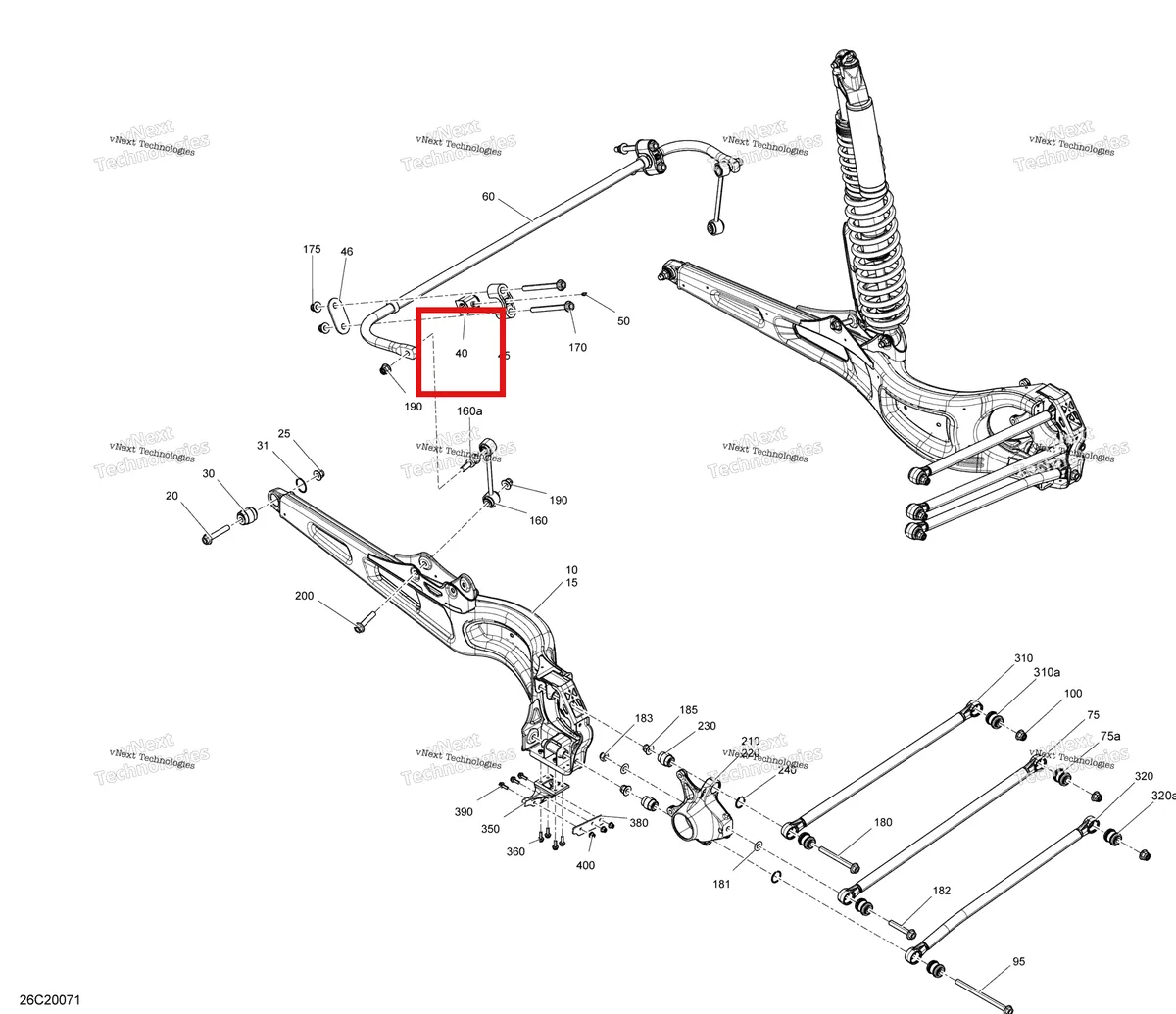 Деталь 706002302 на схеме узла 2020 Can-Am Maverick Turbo - STD Rear Suspension